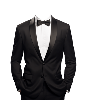 Tuxedo Mockup for Portrait ID Passport Isolated on Transparent Background png