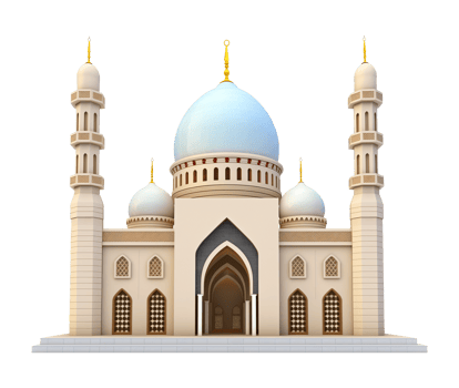 3D Mosque Isolated on Transparent Background png