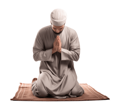 Muslim Salah Prayer Isolated on Transparent Background png