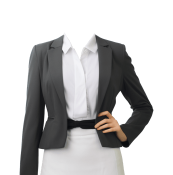Businesswoman Casual Attire Mockup for Portrait ID Passport Isolated on Transparent Background png