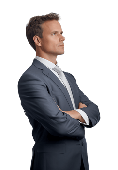 Businessman Crossed Arms Isolated on Transparent Background png