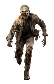 Zombie Running Isolated on Transparent Background png