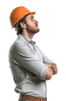 Side View of Architect Crossed Arms Isolated on Transparent Background png