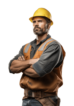 Construction Worker Crossed Arms Isolated on Transparent Background png