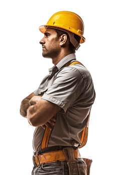 Construction Worker Side View Isolated on Transparent Background png
