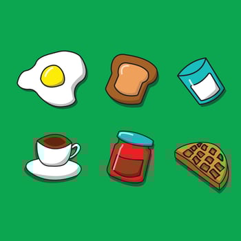 Breakfast icon set vector
