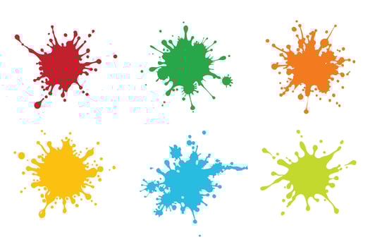 Colorful ink spots set splash splatter abstract shape illustration vector