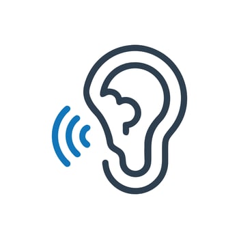 Ear Hear Listen Icon, Listen Hearing Ear Icon vector