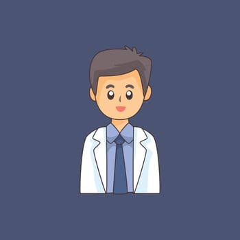 male doctor in flat design. vector