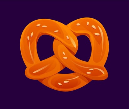 Cartoon pretzel, traditional salty bretzel vector