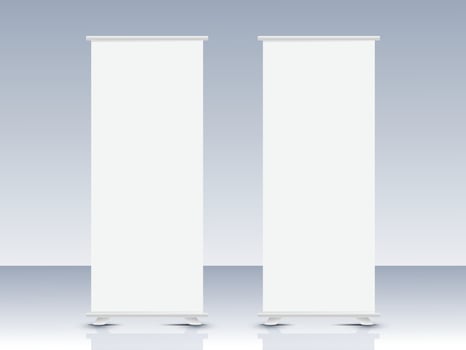 Modern roll up banner mockup design vector
