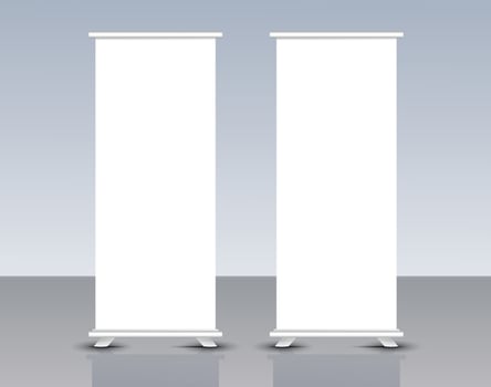 Modern roll up banner mockup design vector