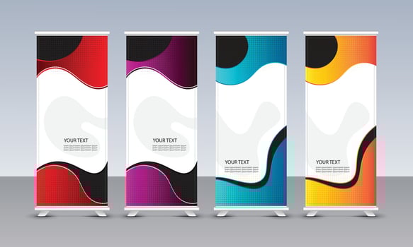 modern roll up banners with different colors vector