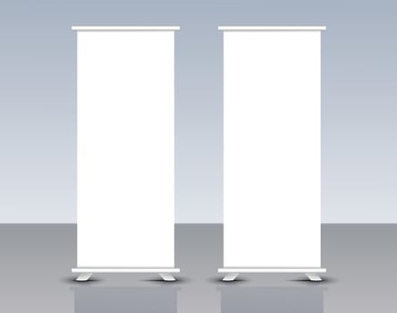 Modern corporate roll up banner mockup design vector