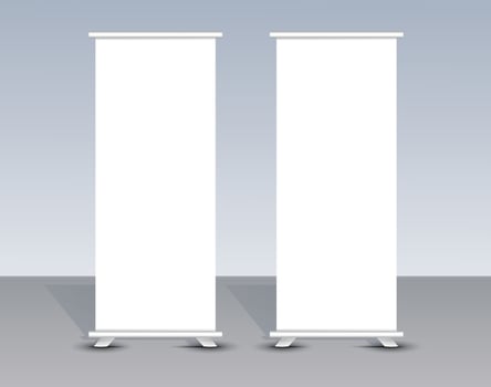 Modern and creative roll up banner mockup template design vector
