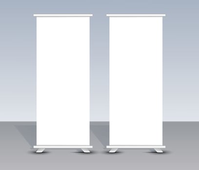 Simple and clean roll up banner and stand banner mockup design vector