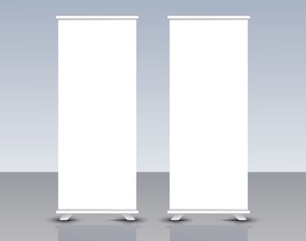 Moderb and stylish roll up banner mockup design vector
