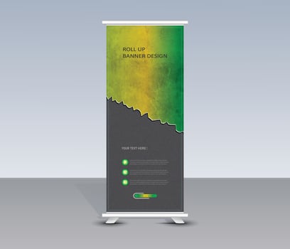 Attractive roll up banner template design vector