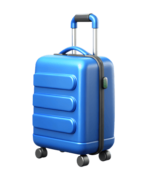 3D render of a Blue Trolley Suitcase png