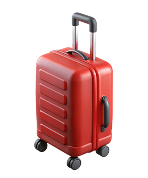 3D render of a Red Trolley Suitcase png