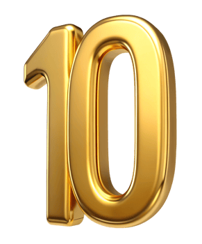 3d golden 10 number. Golden Ten png