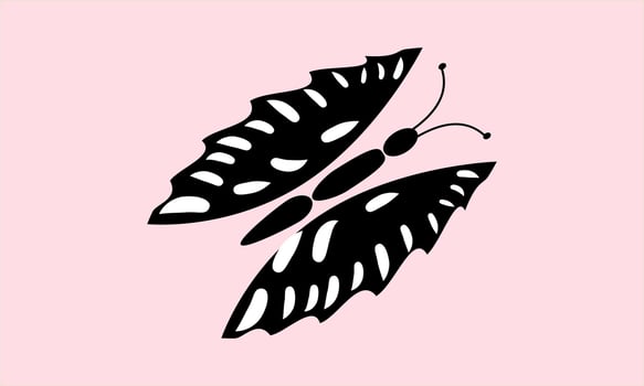 Butterfly silhouette black and white vector