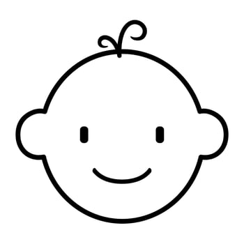 A baby face with a smile on it vector