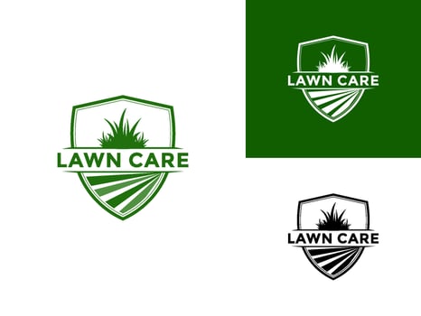 Lawn care logo design , landscape, grass concept logo design template vector