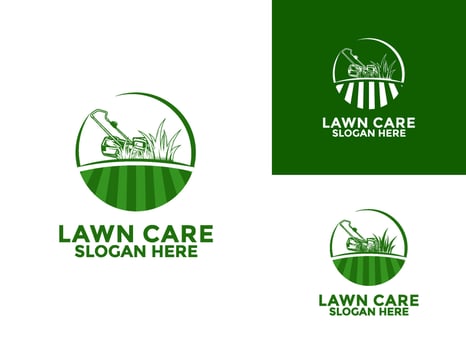 Lawn care logo design , landscape, grass concept logo design template vector