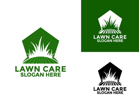 Lawn care logo design , landscape, grass concept logo design template vector