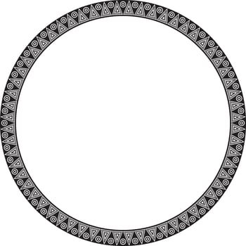 round Indian patterns. National circle ornaments, borders, frames. monochrome decorations of the peoples of South America, Maya, Inca, Aztecs. vector