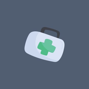 medical bag in flat design. vector