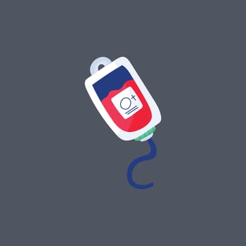Blood pack in flat design. vector