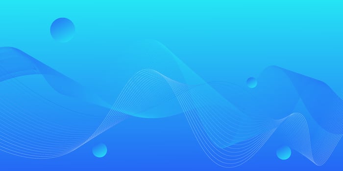 Dynamic background illustration light blue gradient with wave lines and simple circle style. Cool design. vector