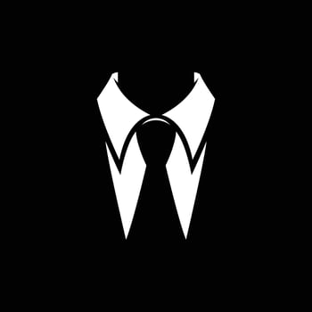 mysterious man wearing a tie and black and white suit vector