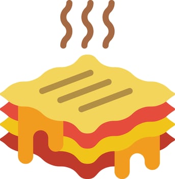 A sandwich with cheese and meat on top vector