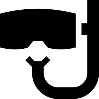 A black and white logo of a diving mask vector