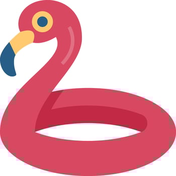 A pink flamingo swimming ring on a white background vector