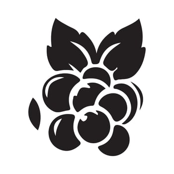 Black Grape silhouette illustration. vector
