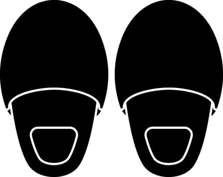 Black slippers icon on white background vector