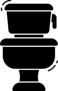 A black and white illustration of a toilet bowl vector