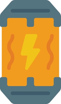 A battery icon with a lightning bolt vector