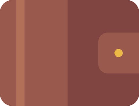 A brown wallet with a yellow button vector