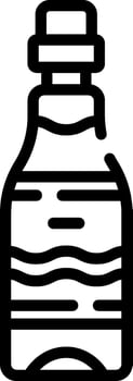 A bottle with a lid on it is shown in black and white vector