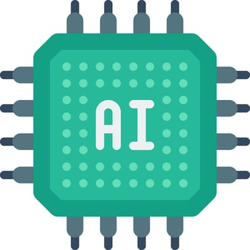 A flat icon of an ai chip vector