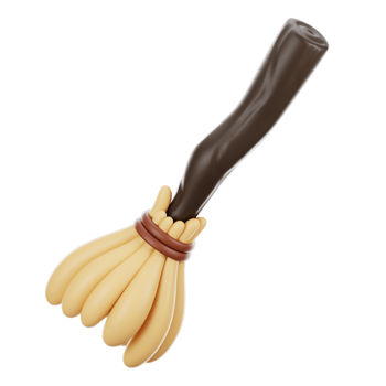 3d rendering halloween icon concept. 3d render broomstick png