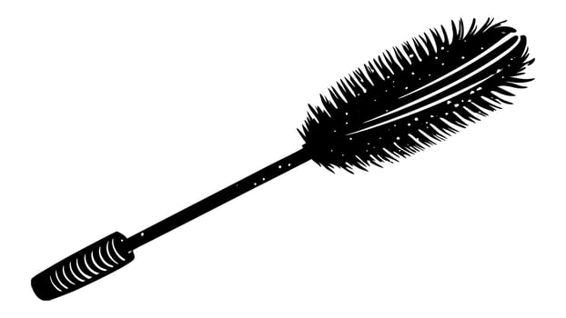 Black mascara brush trace strokes set on white vector