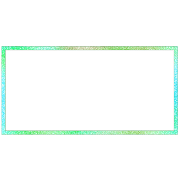 Glittery blue and green rectangle frame on a transparent background png