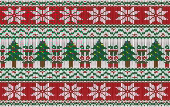 Knitted pattern seamless fabric Christmas winter. traditional knitted pattern winter style. Designed for background ,wallpaper ,carpet ,clothing ,knitted pattern ,fabric ,embroidery ,textile vector