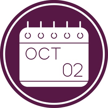 October Glyph Circle Icon vector